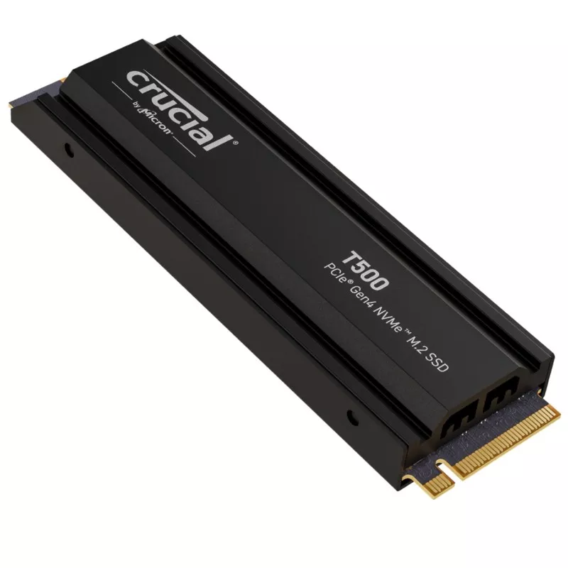 Crucial T500 with heatsink   2TB PCIe Gen4 NVMe M.2 SSD