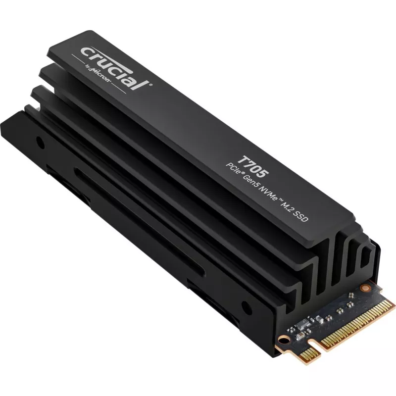 Crucial T705 with heatsink   1TB PCIe Gen5 NVMe M.2 SSD