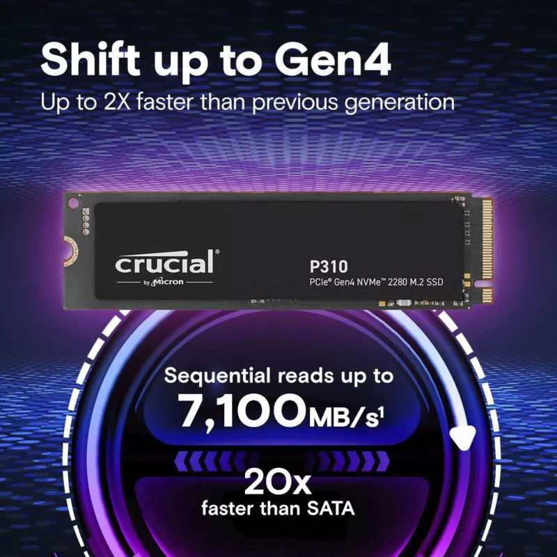 Crucial P310 Gen4 2280       2TB NVMe PCIe M.2 SSD