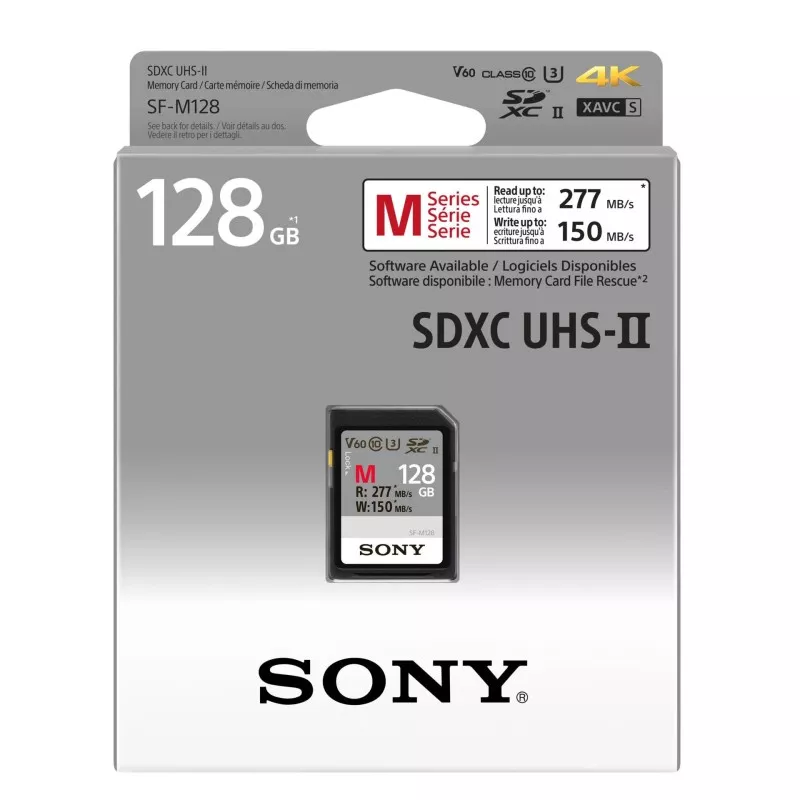 Sony SDXC M series         128GB UHS-II Class 10 U3 V60