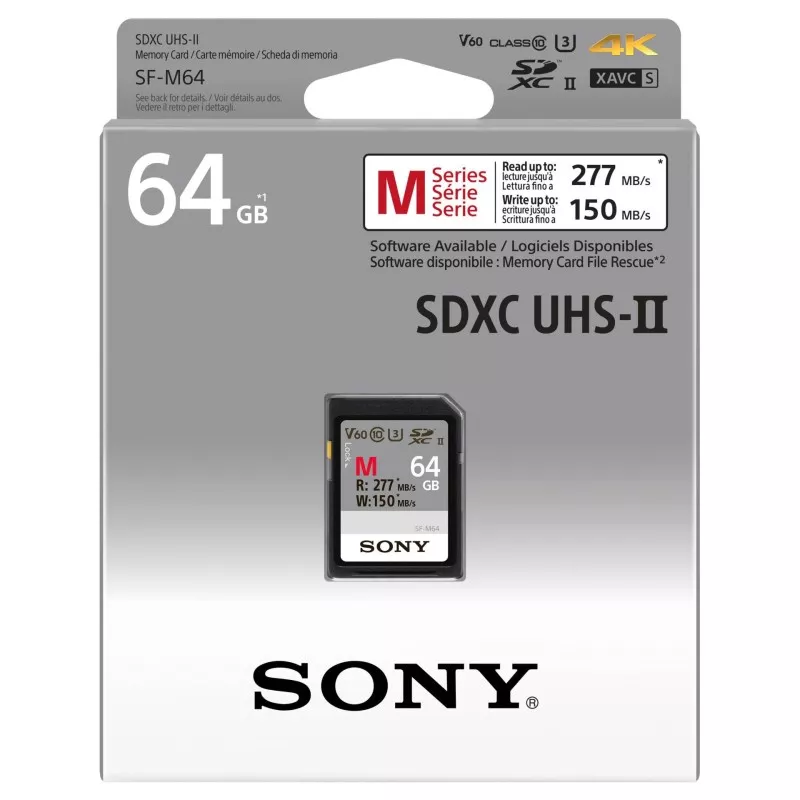 Sony SDXC M series          64GB UHS-II Class 10 U3 V60