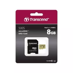 Transcend microSDHC 500S     8GB Class 10 UHS-I U1 + SD adapter