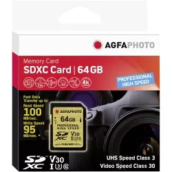 AgfaPhoto SDXC UHS I        64GB Professional High Speed U3 V30