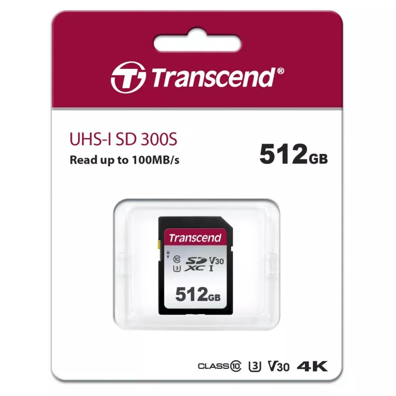 Transcend SDXC 300S        512GB Class 10 UHS-I U3 V30