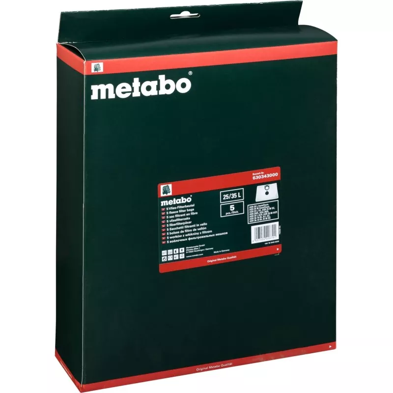 Metabo 5 Vleece Filter Bags M 25-35 l