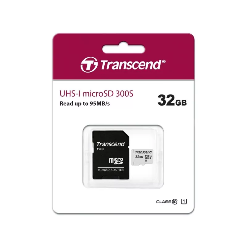 Transcend microSDHC 300S-A  32GB Class 10 UHS-I U1