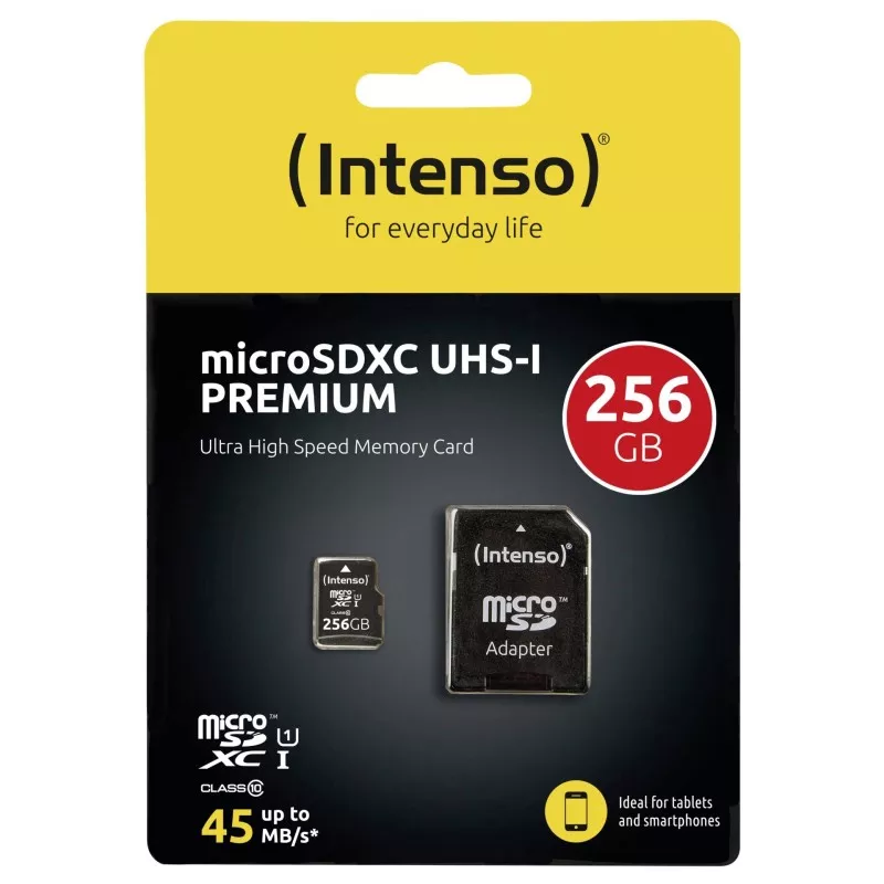 Intenso microSDXC Cards    256GB Class 10 UHS-I Premium