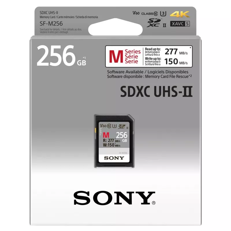 Sony SDXC M series         256GB UHS-II Class 10 U3 V60