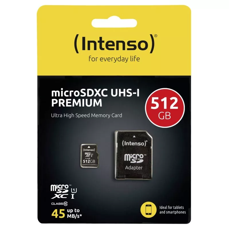 Intenso microSDXC Cards    512GB Class 10 UHS-I Premium