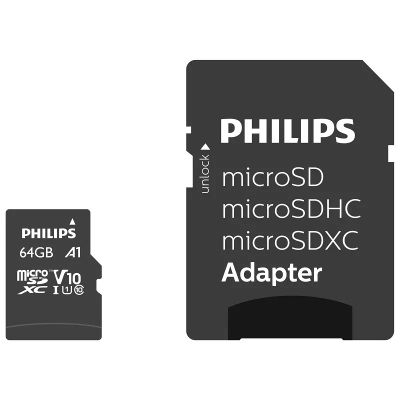 Philips MicroSDXC Card      64GB Class 10 UHS-I U1 incl. adapter
