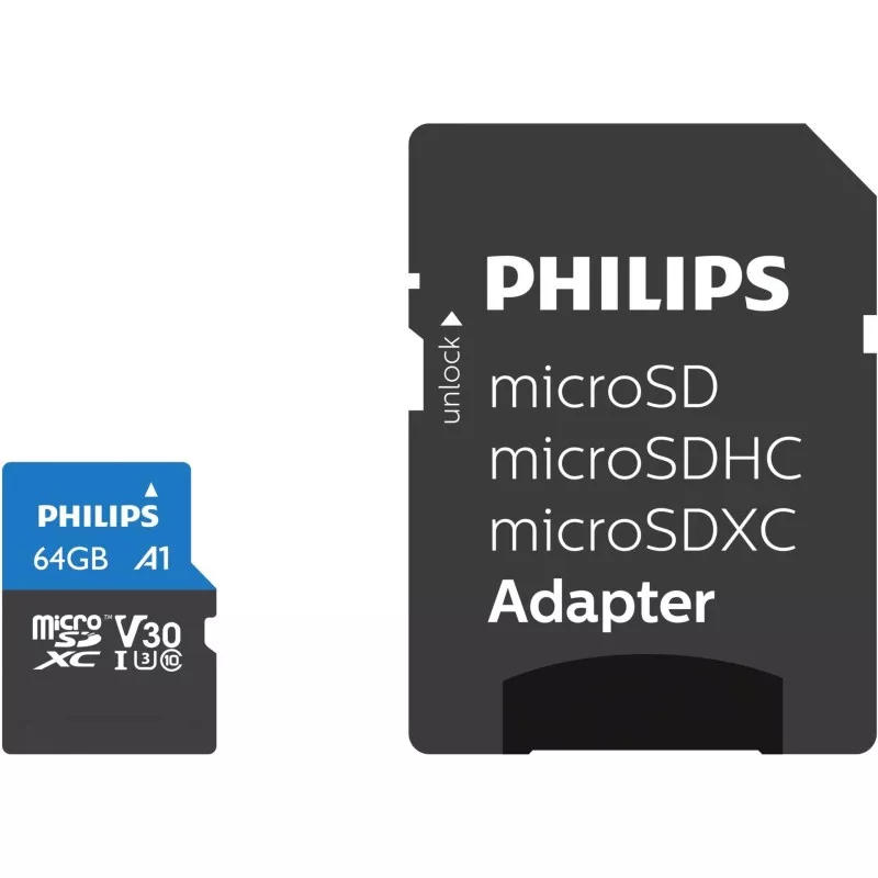 Philips MicroSDXC Card      64GB Class 10 UHS-I U3 incl. adapter