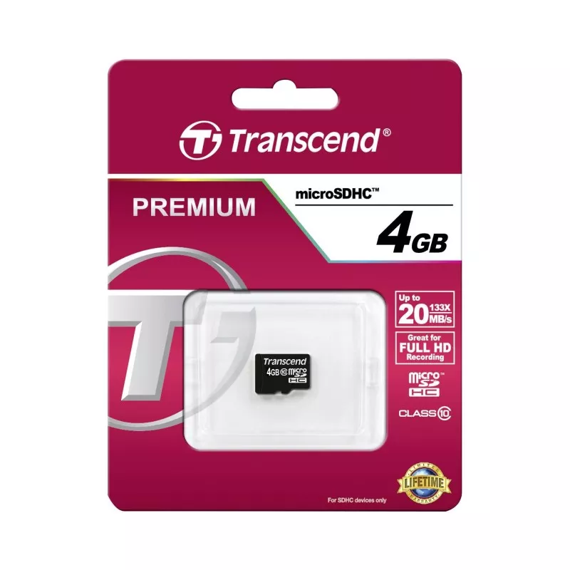 Transcend microSDHC          4GB Class 10