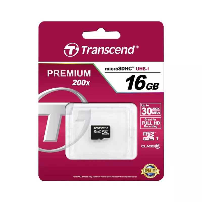 Transcend microSDHC         16GB Class 10