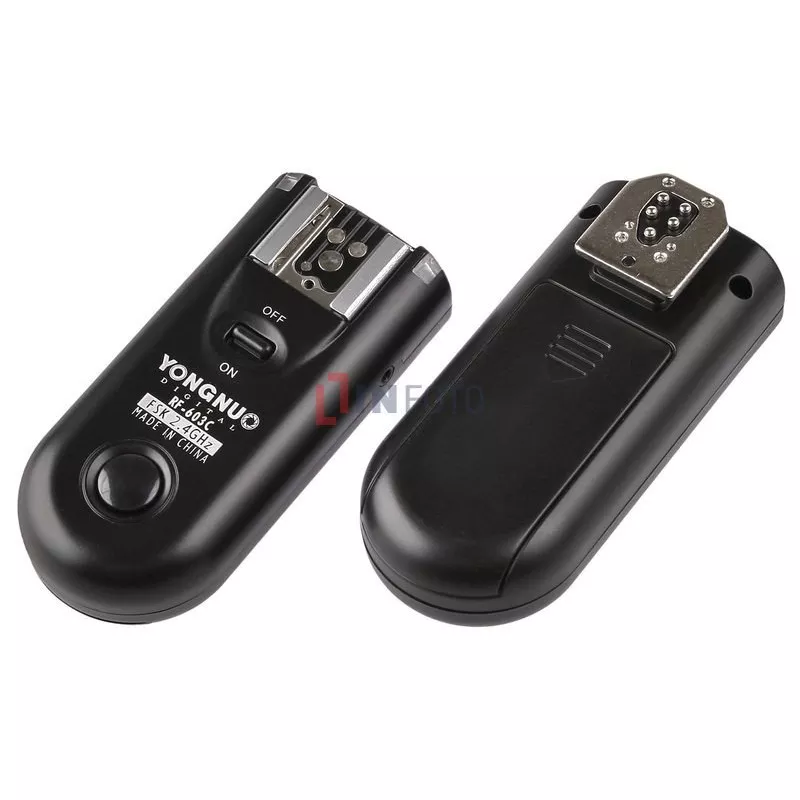 Zestaw dwóch wyzwalaczy radiowych Yongnuo RF603C II z kablem C1 do Canon