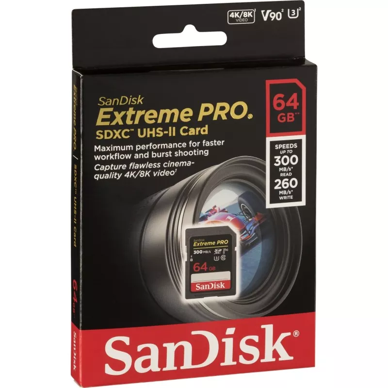 SanDisk ExtremePRO SDXC V90 64GB 300MB UHS-II  SDSDXDK-064G-GN4IN