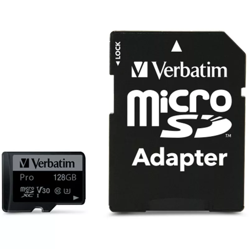 Verbatim microSDXC Pro     128GB Class 10 UHS-I incl adapter