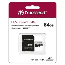 Transcend microSDXC 340S    64GB Class 10 UHS-I U3 A2
