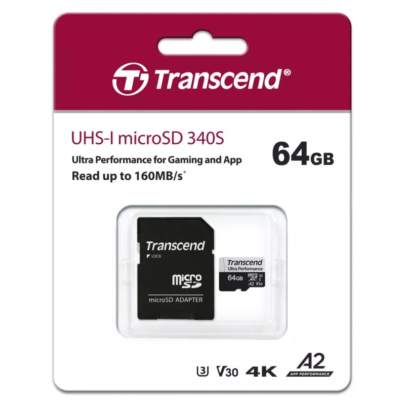 Transcend microSDXC 340S    64GB Class 10 UHS-I U3 A2