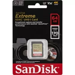 SanDisk Extreme SDXC        64GB UHS-I C10 U3 V30