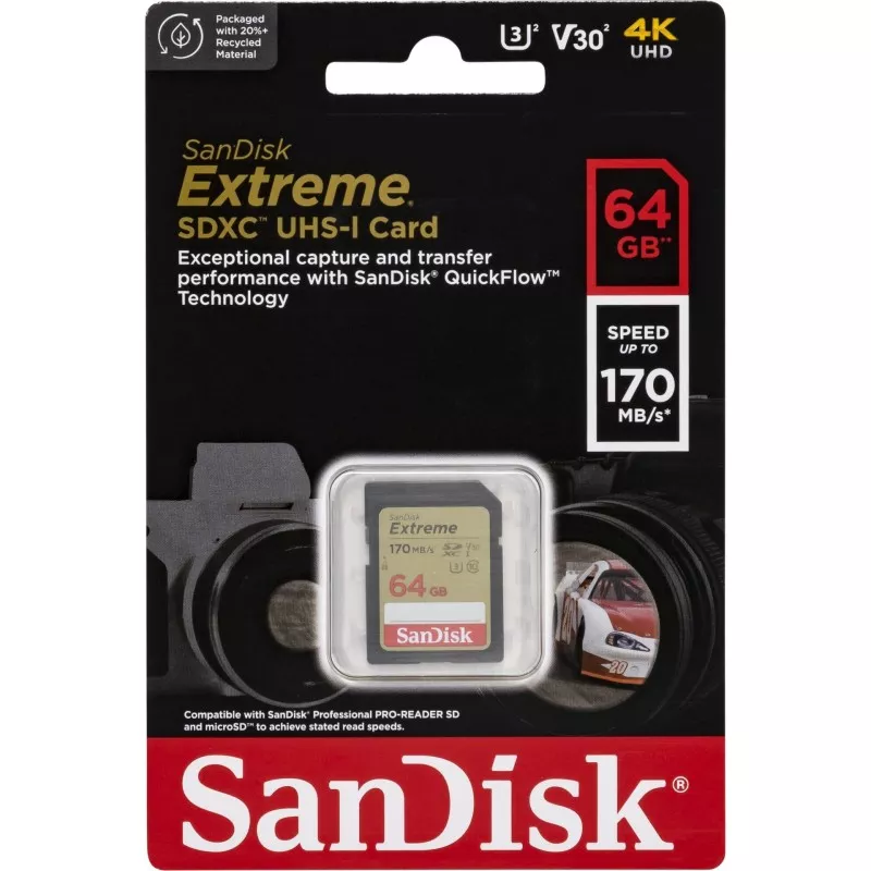 SanDisk Extreme SDXC        64GB UHS-I C10 U3 V30