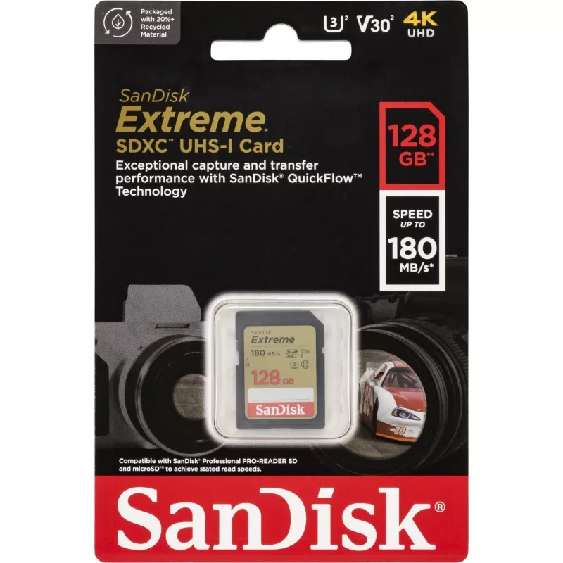 SanDisk Extreme SDXC       128GB UHS-I C10 U3 V30