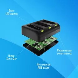 Ładowarka trójkanałowa Newell SDC-USB do akumulatorów AHDBT-901 do GoPro