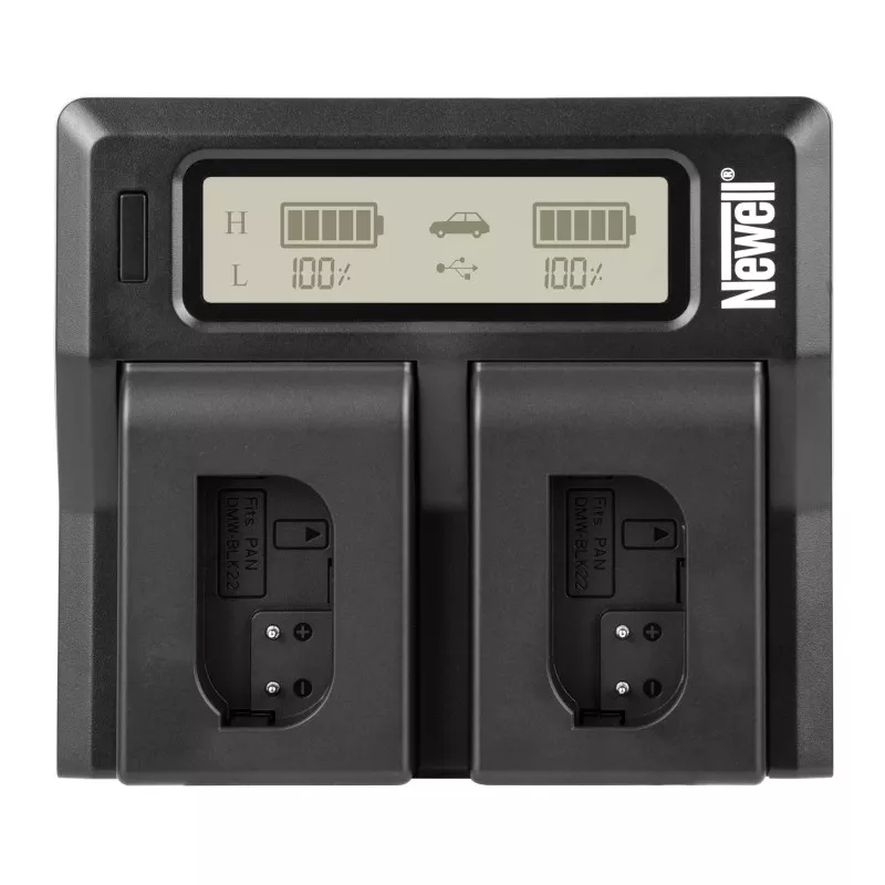 Ładowarka dwukanałowa Newell DC-LCD do akumulatorów DMW-BLK22 do Panasonic