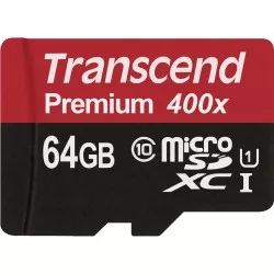 Transcend microSDXC         64GB Class 10 UHS-I 400x + adapter SD