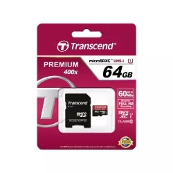 Transcend microSDXC         64GB Class 10 UHS-I 400x + adapter SD