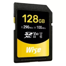 Wise SDXC UHS-II V60       128GB R:290MBs / W:100MBs   WI-SD-S128