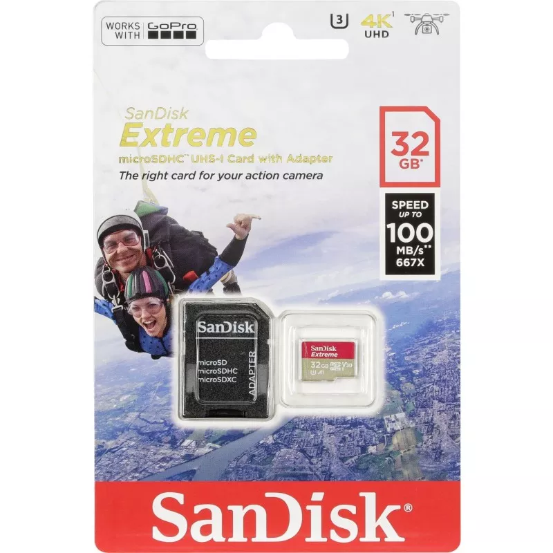 SanDisk microSDHC Action SC 32GB Extr.100MB A1 SDSQXAF-032G-GN6AA
