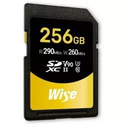 Wise SDXC UHS-II V90       256GB R:290MBs / W:150MBs   WI-SD-N256