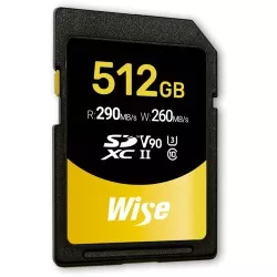 Wise SDXC UHS-II V90       512GB R:290MBs / W:150MBs   WI-SD-N512