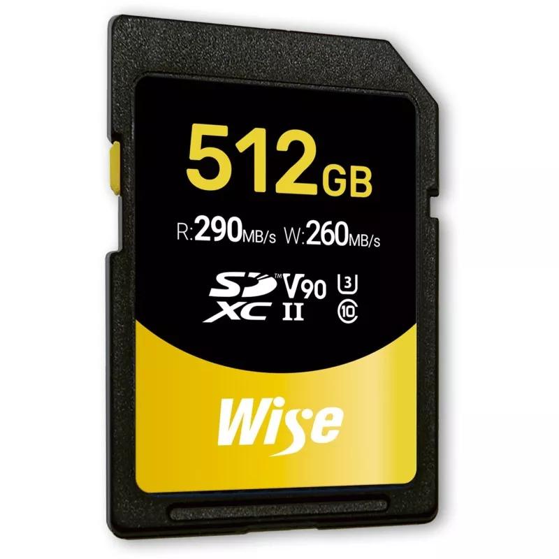 Wise SDXC UHS-II V90       512GB R:290MBs / W:150MBs   WI-SD-N512