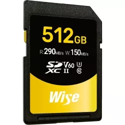 Wise SDXC UHS-II V60       512GB R:290MBs / W:150MBs   WI-SD-S512