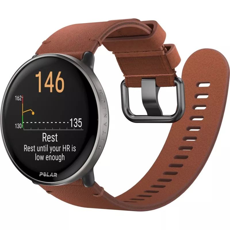 Polar Ignite 3 Titanium Leather- and Silicone Band