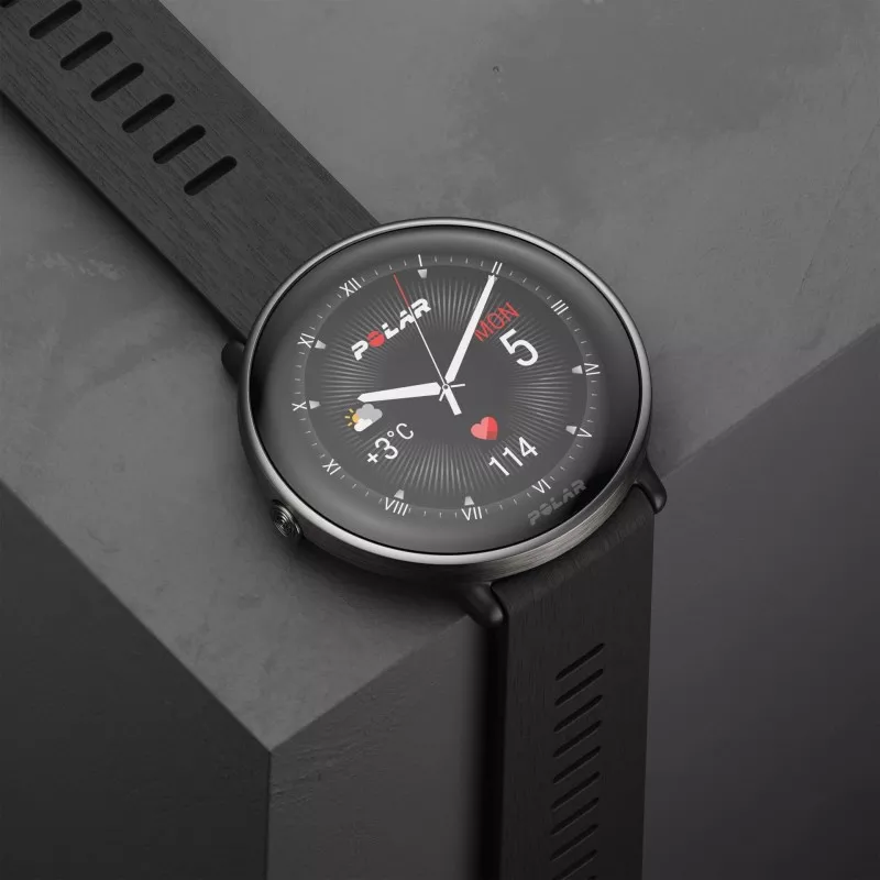 Polar Ignite 3 Titanium Silicone Band black