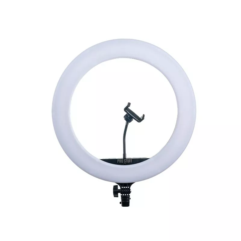 Lampa LED Ring PRO STUFF PLR 18 II ze statywem – wersja Czarna