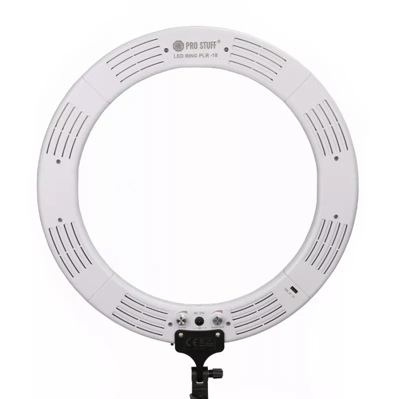 Lampa LED Ring PRO STUFF PLR 18 II ze statywem - wersja biała