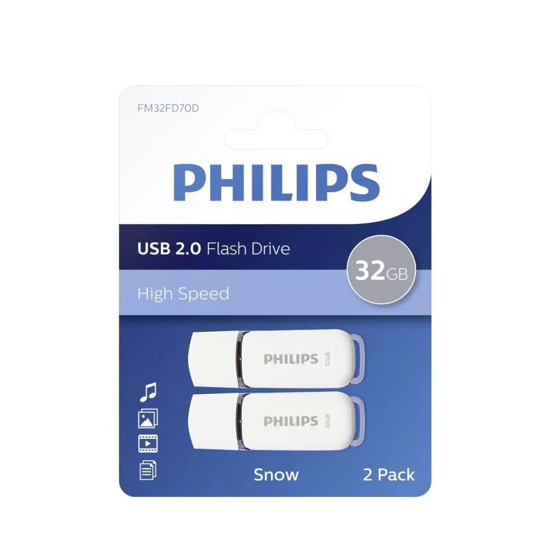 Philips USB 2.0 2-Pack      32GB Snow Edition Shadow Grey