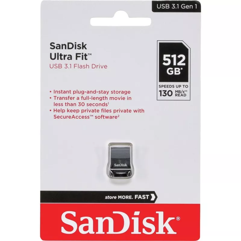 SanDisk Cruzer Ultra Fit   512GB USB 3.1         SDCZ430-512G-G46