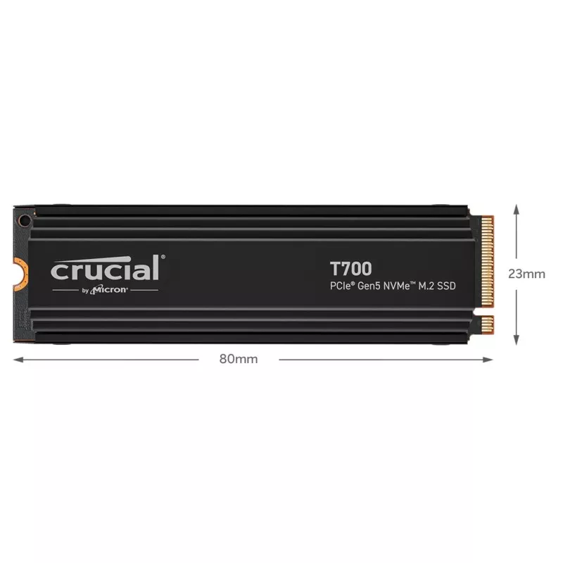 Crucial T700 with heatsink   2TB PCIe Gen5 NVMe M.2 SSD