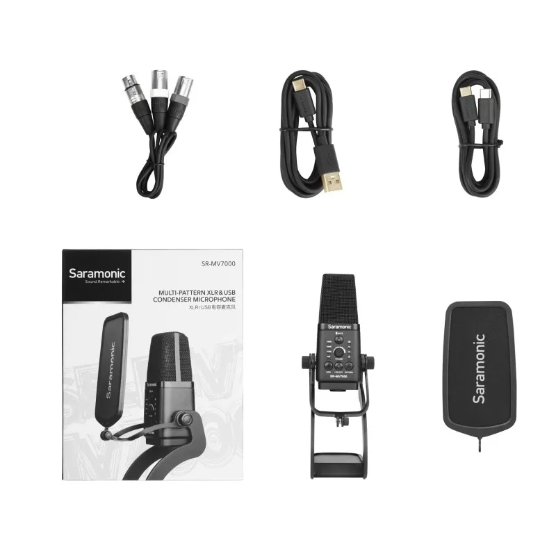Mikrofon pojemnościowy Saramonic SR-MV7000 ze złączem USB / XLR do podcastów