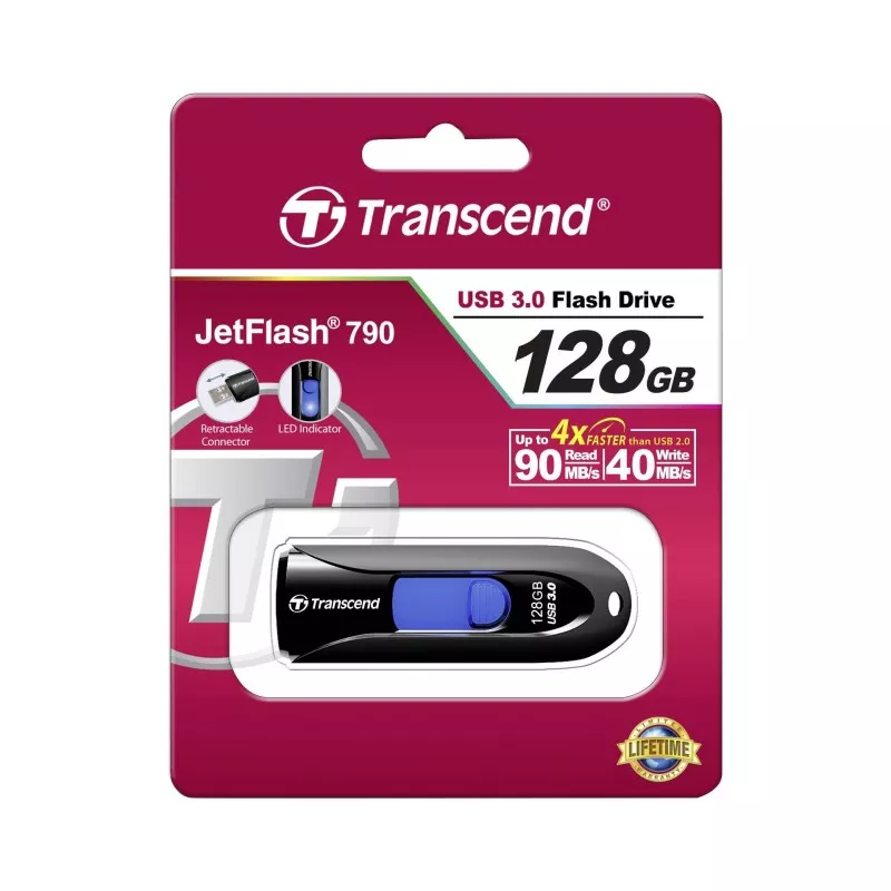 Transcend JetFlash 790     128GB USB 3.1 Gen 1 Black