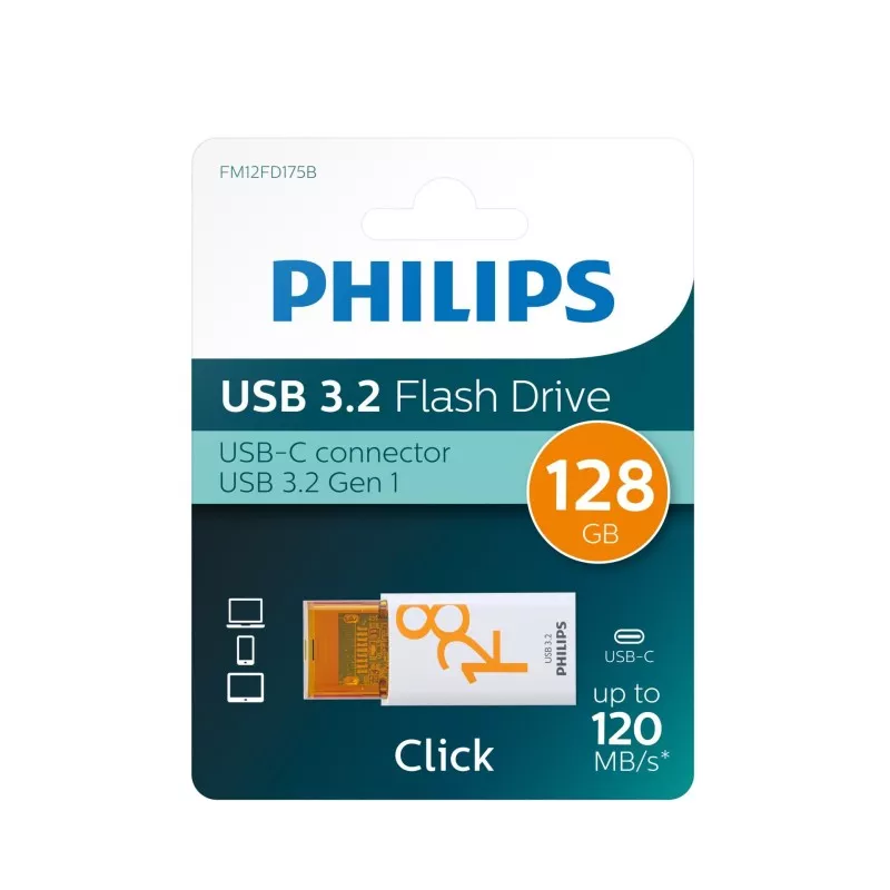 Philips USB 3.2            128GB Click Series Gen 1 USB-C