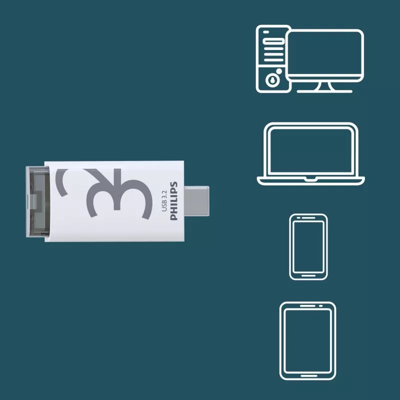 Philips USB 3.2             32GB Click Series Gen 1 USB-C