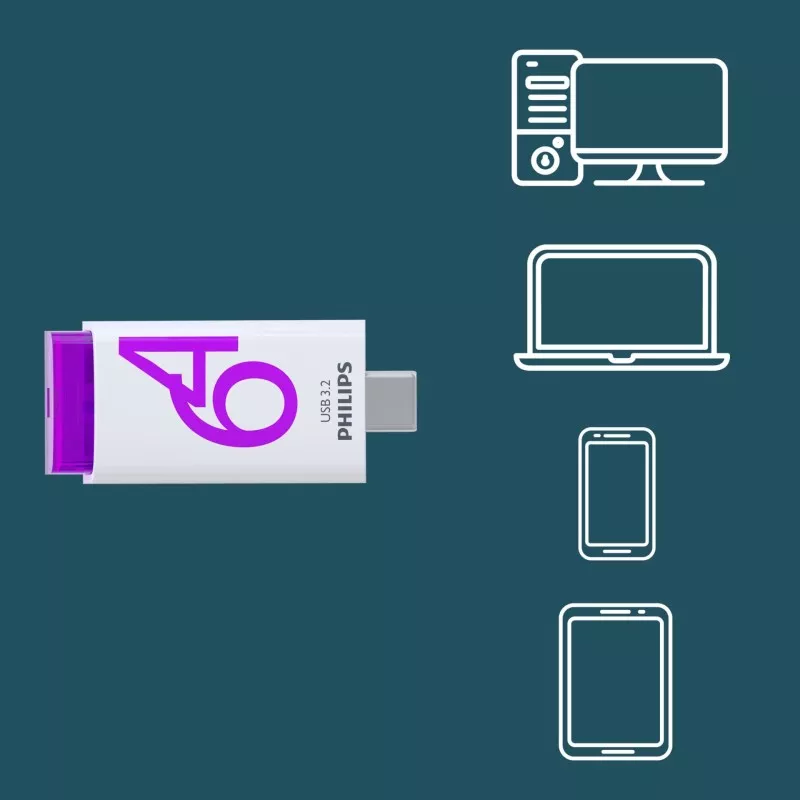 Philips USB 3.2             64GB Click Series Gen 1 USB-C