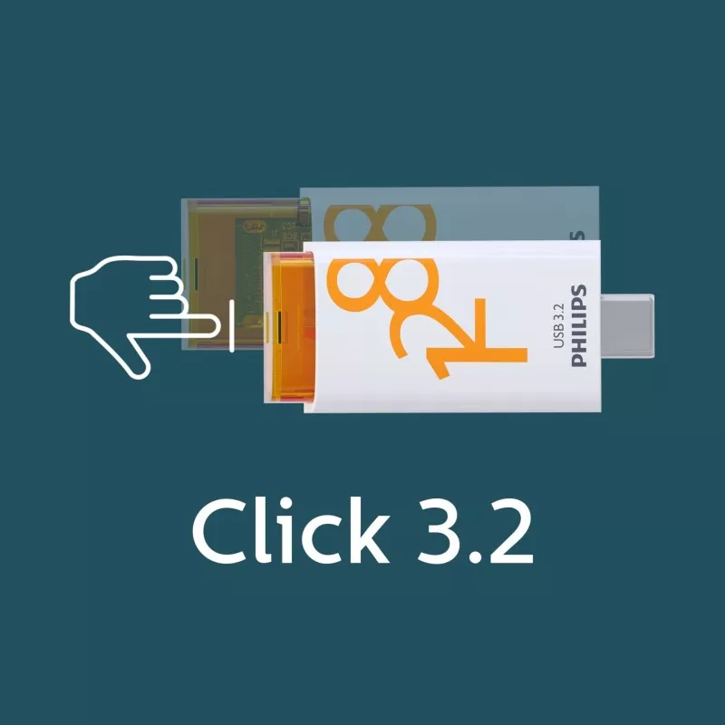 Philips USB 3.2            128GB Click Series Gen 1 USB-C
