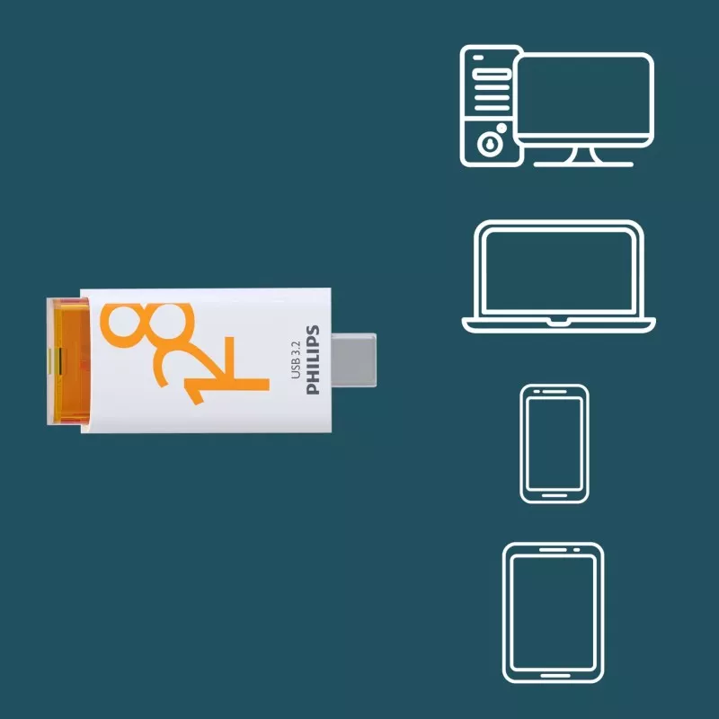 Philips USB 3.2            128GB Click Series Gen 1 USB-C