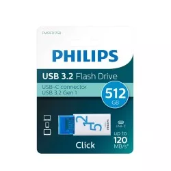 Philips USB 3.2            512GB Click Series Gen 1 USB-C